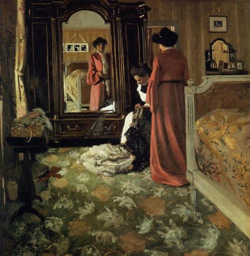  Interior, Bedroom with Two Figures, Felix Vallotton