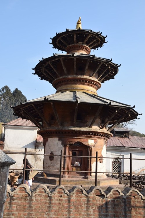 Kotilingeshwor Mahadev Temple in Pasupathinath Complex, Kathmandu, Nepal.