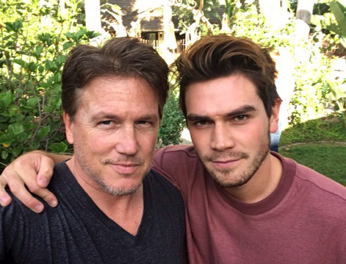 He talks about being ‘daddy’…………… but here’s KJ with actual daddies (Lochlyn Munro & Luke Perry)