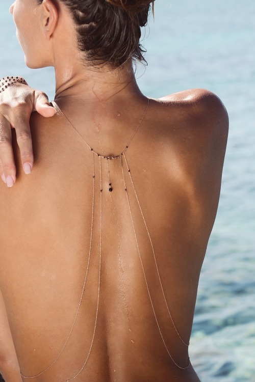 Burke Ewig&rsquo;s glimmering body chain will look so cool layered over simple camisoles or peek