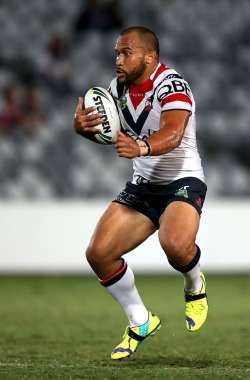 Roscoe66:  Sam Moa, Aiden Guerra And Mitchell Pearce Of The Sydney Roosters  