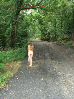 submissivesecretslut: Completely nude on a back road ;))  Exhibitionism is amazing:) SubmissiveSecretSlut.tumblr.com 