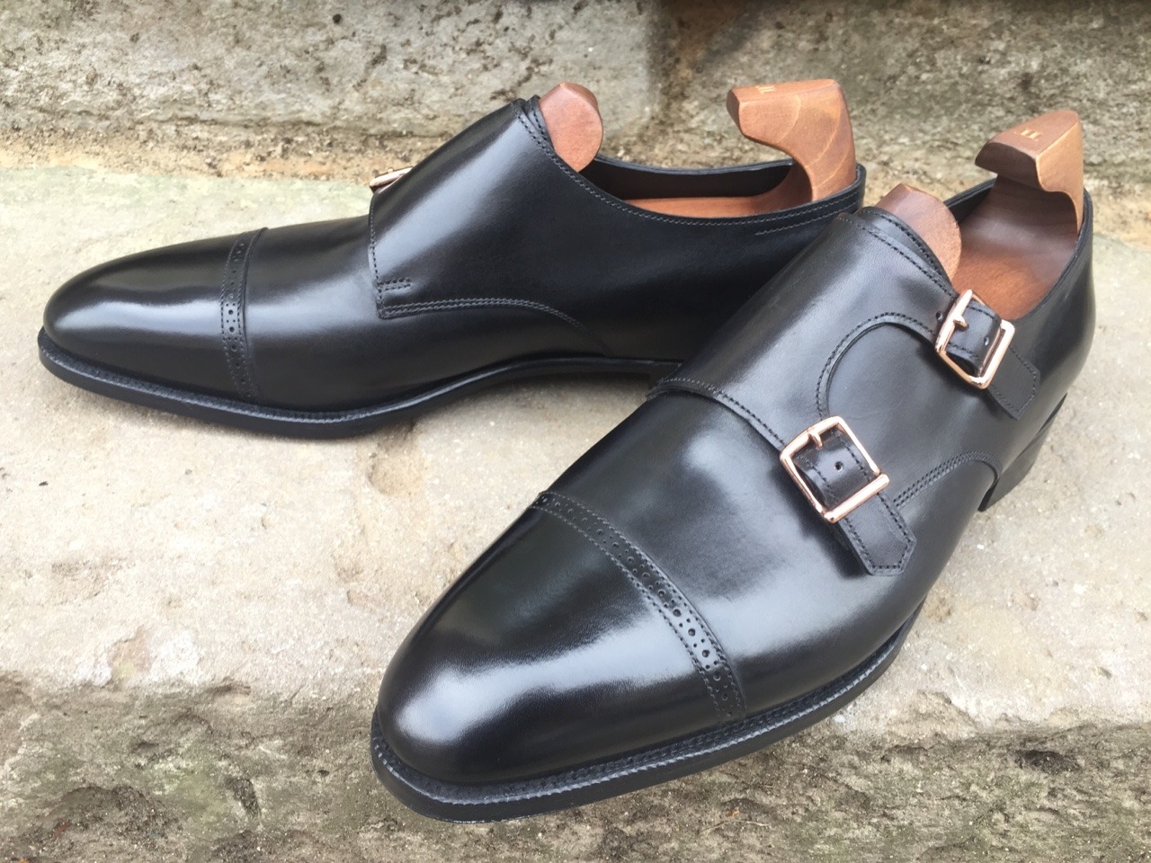 John Lobb — John Lobb Philip II Buckle shoes in Black Oxford...