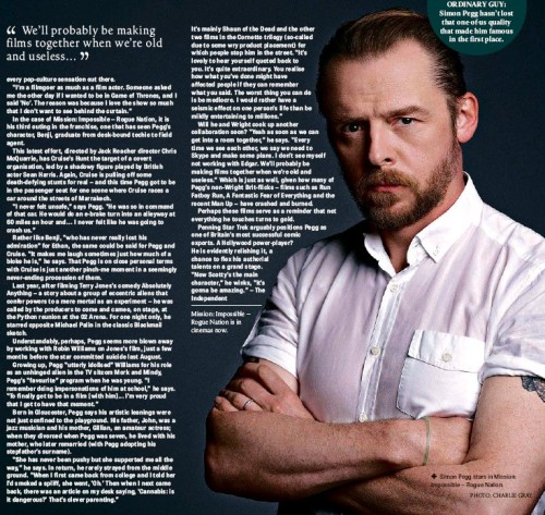 The Gympie Times, 8 August 2015Simon Pegg  (photo: Charlie Gray)