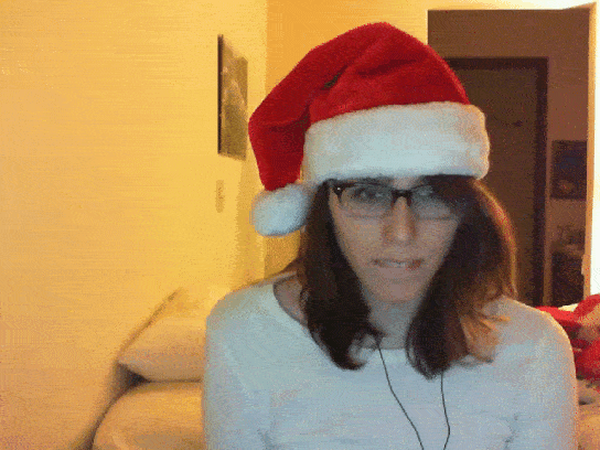 lil-uni:  Merry Christmas (and/or anything else)!Practicing my wink game; it needs work.