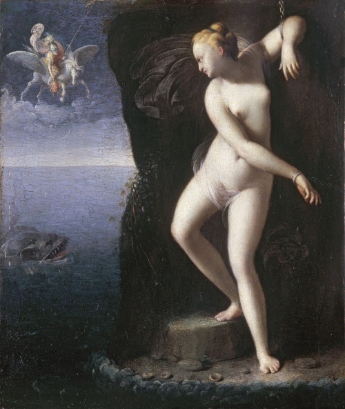 elegantiaearbiter:Perseus Freeing Andromeda, by Carlo Saraceni, Musée des Beaux Arts, Di