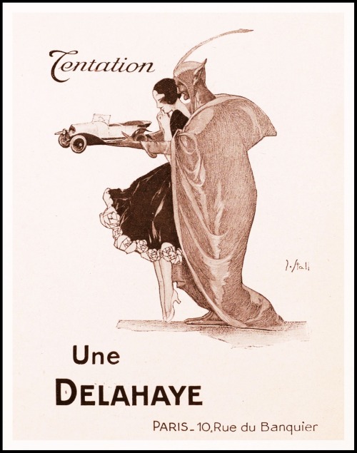 TENTATION Une DELAHAYE. PARIS - 10, Rue du Banquier. 1920.