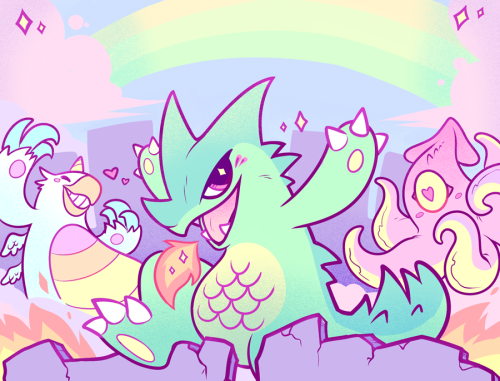 squeedgeart:✨DAIKAIJU DISCO✨ a crop from a flyer I did for a dance event in Seattle!