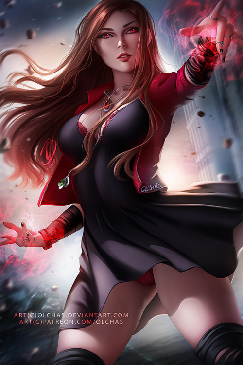  Yay, finished the artwork with this month poll winner on Patreon - Scarlet Witch! Decided to draw h