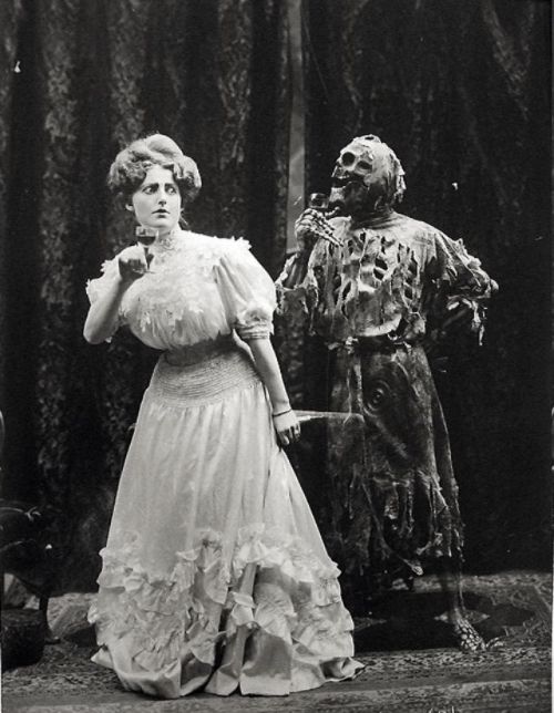vintageeveryday:Pictures from Victorian Play “Death and the Lady” (1906)