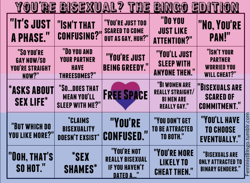 Feminist Bingo Cards Youre Bisexual The Bingo Bisexualnon 