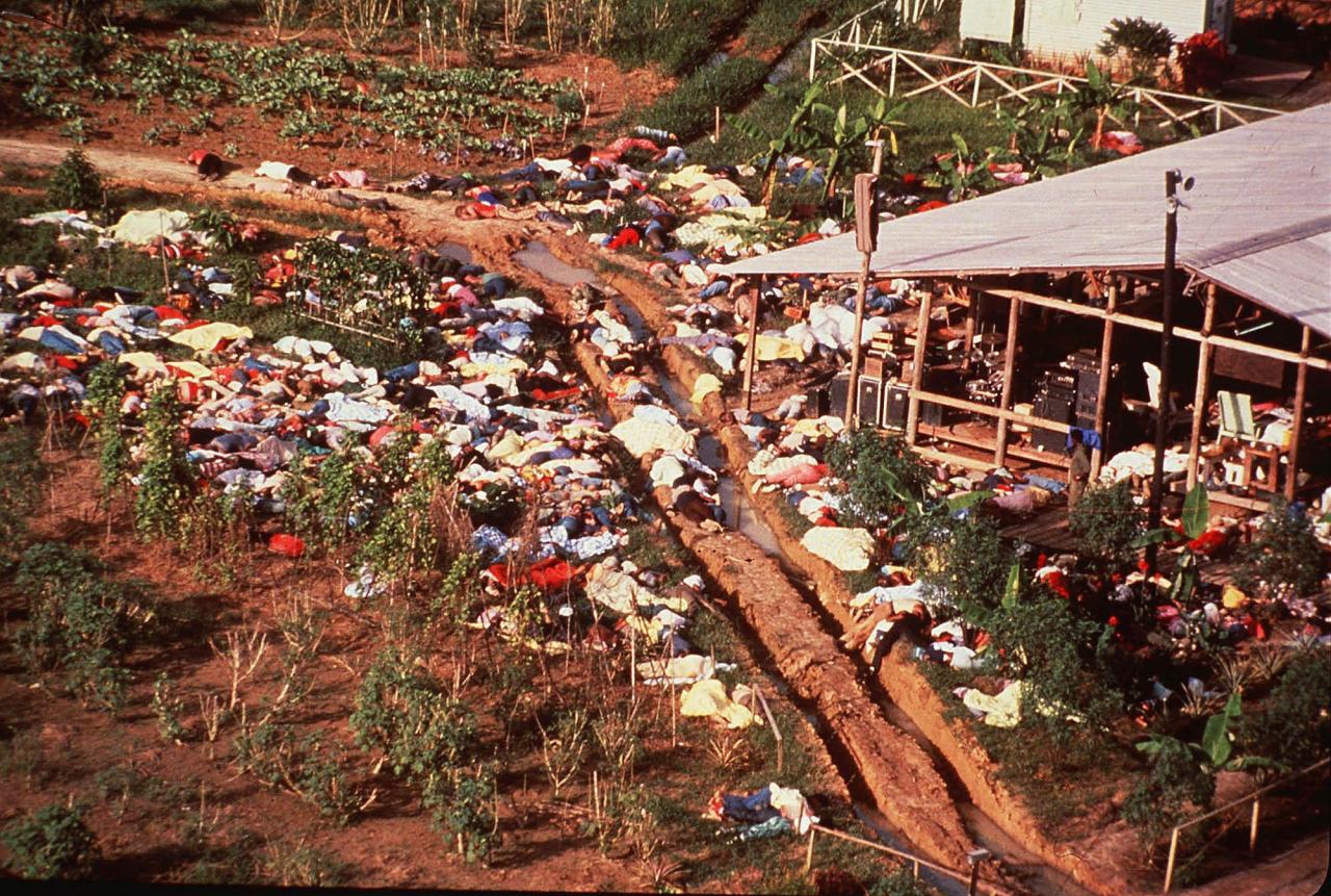 historicaltimes:   Mass suicide in Jonestown cult, the biggest non-natural human