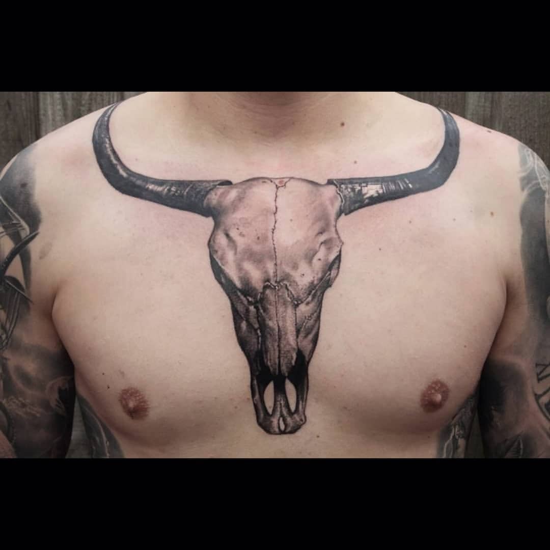 Top 93 Bull Skull Tattoo Ideas 2021 Inspiration Guide  Bull skull tattoos  Bull tattoos Bull skulls