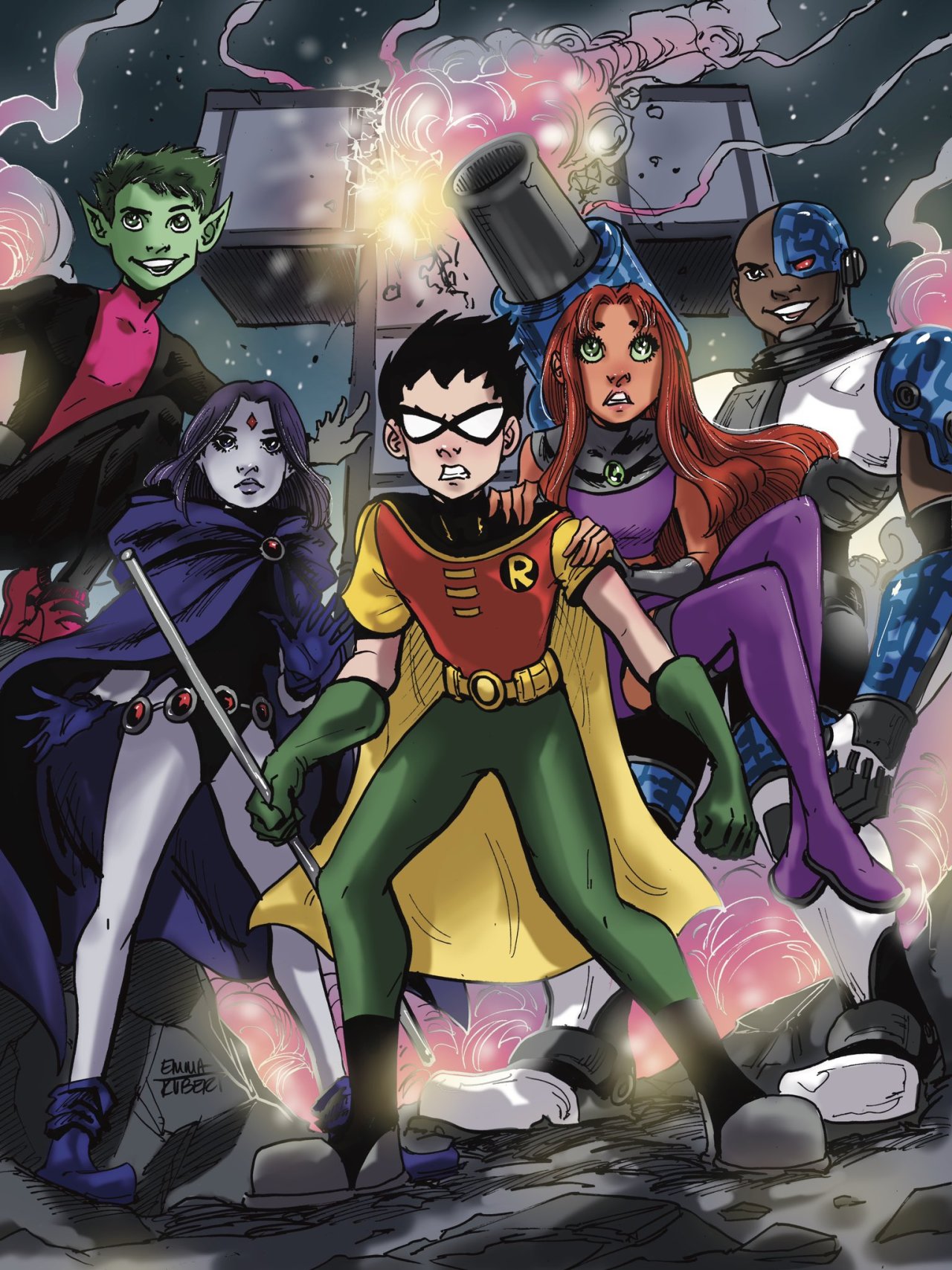 Porn photo comic-art-showcase:Teen Titans by Emma Kubert