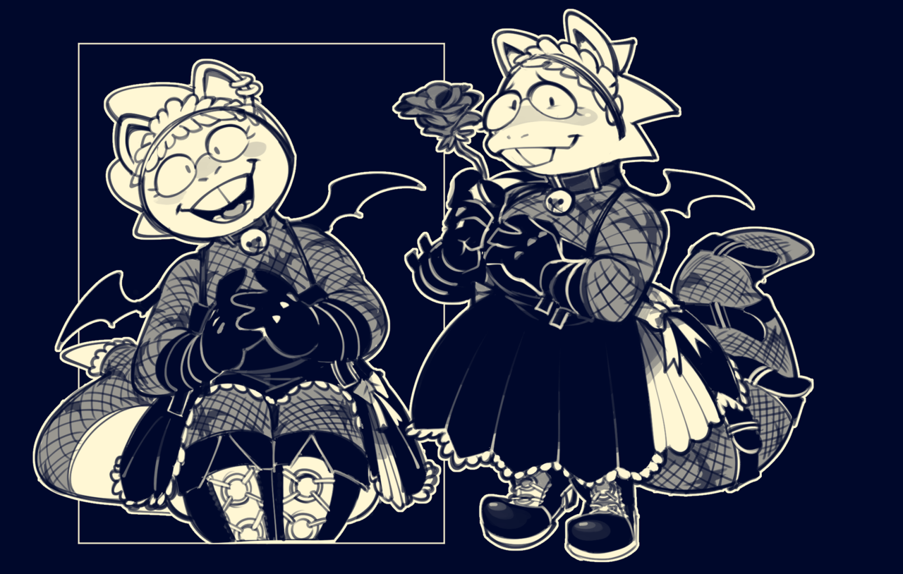 mangneto:@cheerupbrigade did a really really good goth alphys and I needed to get