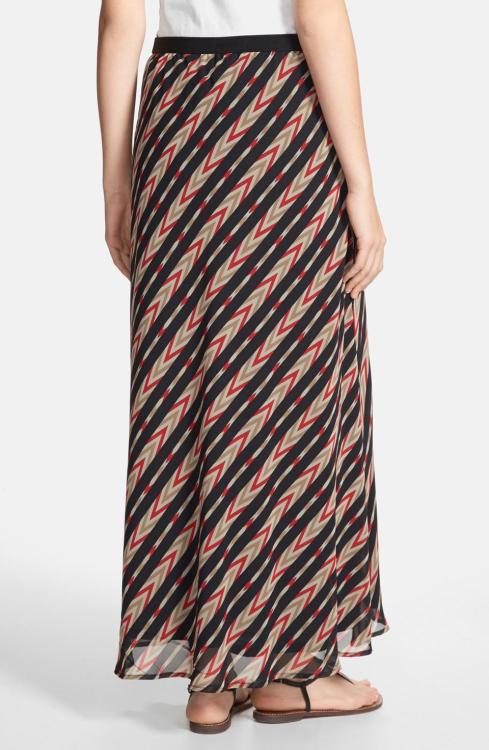 Pleione Stripe Print Maxi Skirt