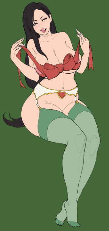 soubriquetrouge:  Have a Tifa to unwrap for Christmas. Looks like shes ready to keep you waaaarm. Festive form by lmsketch, color by me! Fullsize versions here and here 