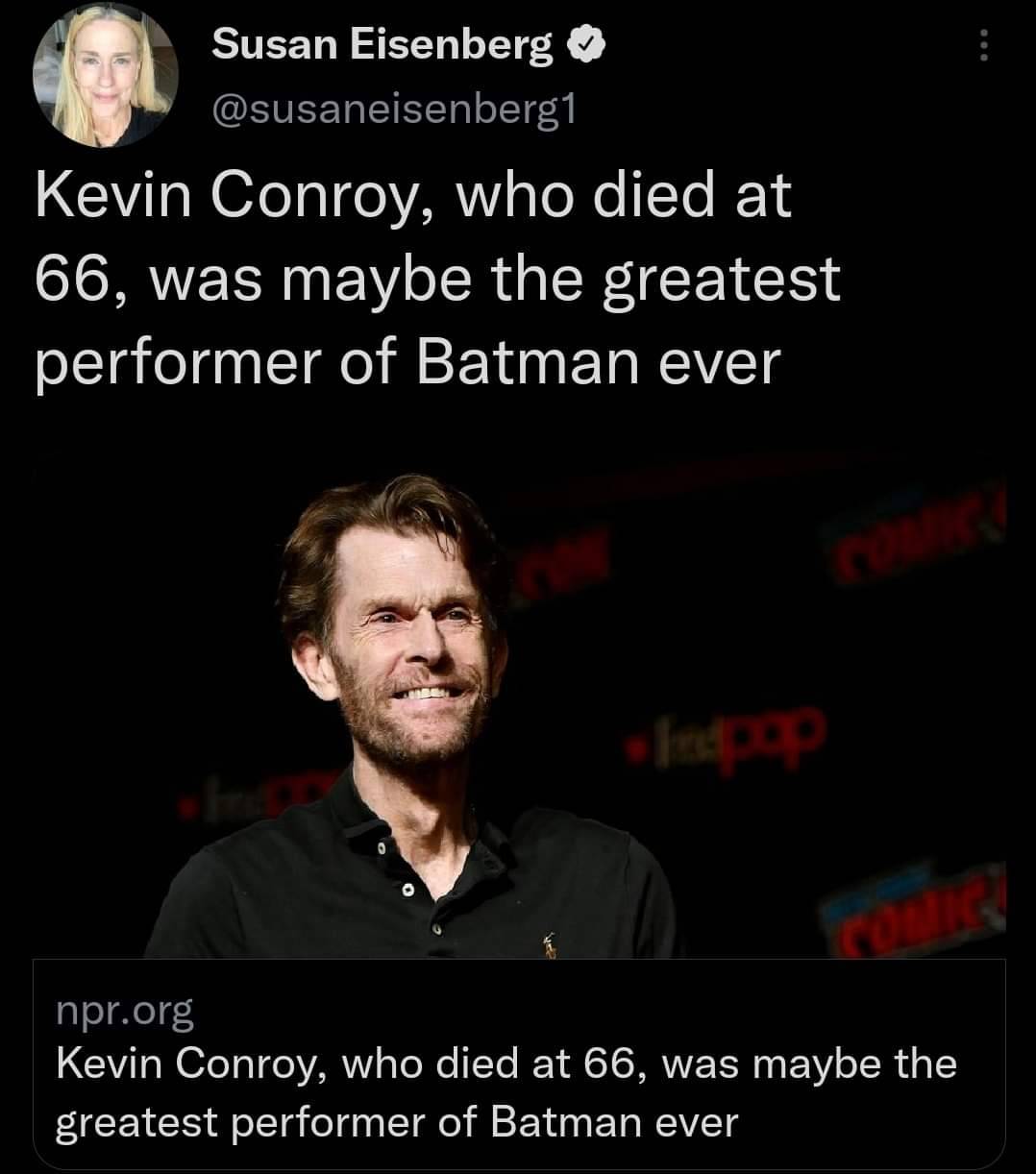 Kevin Conroy, the voice behind Batman, dies at 66 : NPR