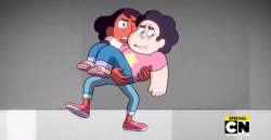 ladyloveandjustice: but you know what’s REALLY important to this episode. That’s right, an ESSENTIAL entry into the ladies carrying dudes tag. (even as I was being devastated by how scared and in pain Steven was I couldn’t help but be like “she’s!