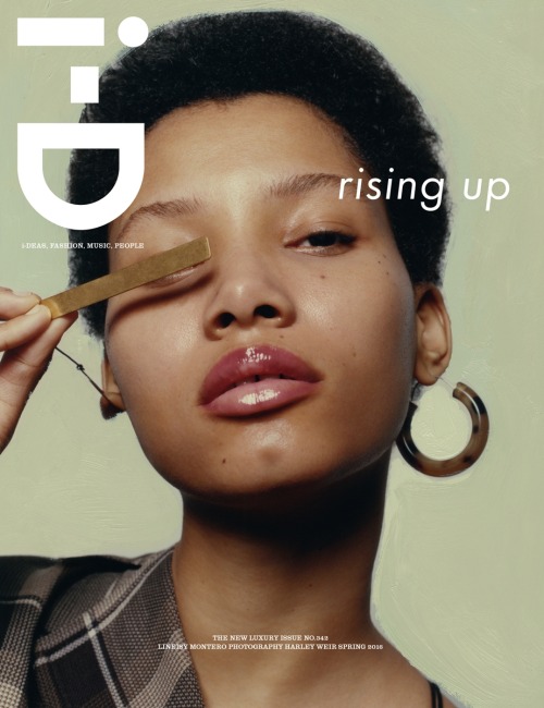 shadesofblackness:Lineisy Montero covers i-D Magazine “The New Luxury Issue”Photography Harley WeirS