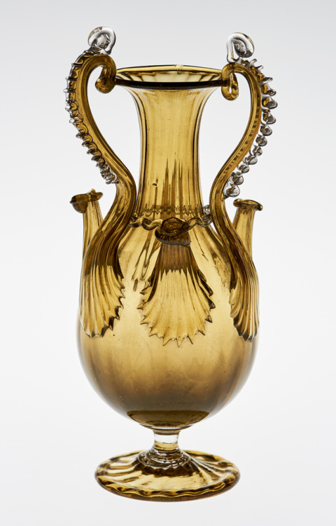 Antonio Salvati, ornamental vessel, before 1873. Amber-colored…