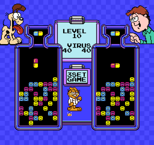 pangenttechnologies: Dr. Garfield (NES/Famicom) Gameplay (Dr. Mario clone)youtu.be/AkqfMeMGD