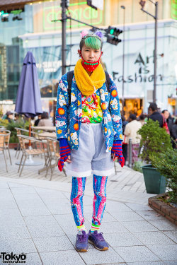 Tokyo-Fashion:  19-Year-Old Kanata On The Street In Harajuku. His Look Features Green