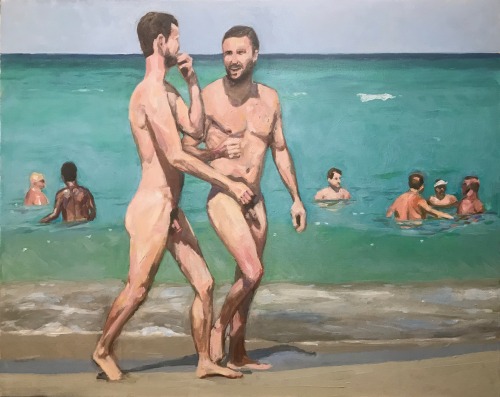 twenty-fivemodernportraits:“Naked Men on Beach: In Admiration of Eric Fischl” (John Horowitz, 2020)