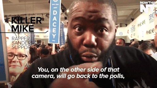nowthisnews:  Killer Mike On The Importance of Voting NowThis caught up with Rapper and Sanders supporter Killer Mike in the spin room following the democratic debate. 