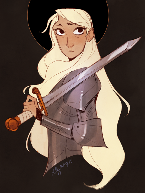 quillery: Joan of Arc for @sketch_dailies! I love graphic religious iconography like halos and whatn