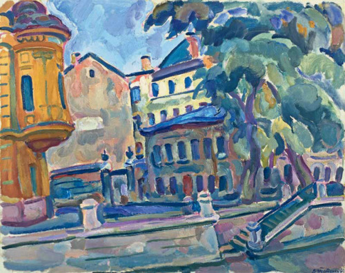 Sredne-Podjacheskaya street , Leningrad  -    Teterin Viktor Kuzmich, 1969Russian, 1922-1991Oil on c