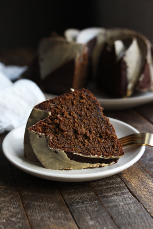 sweetoothgirl:  Gingerbread Bundt Cake with Coffee Cardamom Glaze