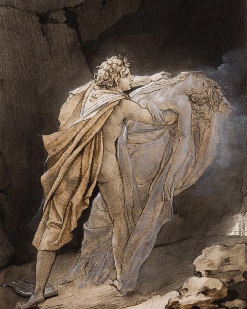 hadrian6:Orpheus and Eurydice. 1791. Francois Gerard. French 1770-1837. pen and ink wash heightened 