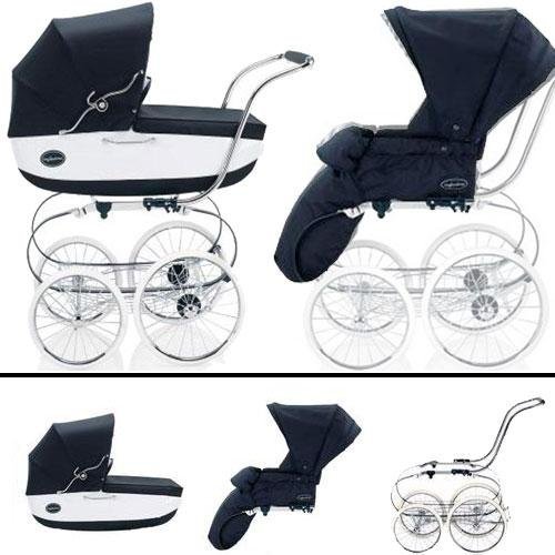 Black pram baby stroller