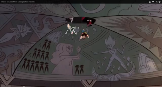 ilummiknotty:  Okay, so. Here’s a theory. It’s shown in the episode Serious Steven that the three “diamonds” have basically uniform body types, as shown in the mural:  Angular, straight lines, skinny, with spiky hair. So if one believes the