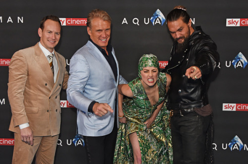 Patrick Wilson, Dolph Lundgren, Amber Heard and Jason Momoa attend the World Premiere of &lsquo;