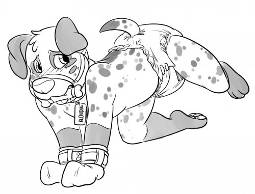 diaperedhuskie:Artwork by tato