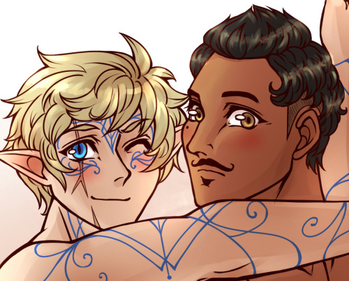 cherrypikkins: [Please view full image here. ;D]Pixerys Lavellan x Dorian Pavus … and a very 