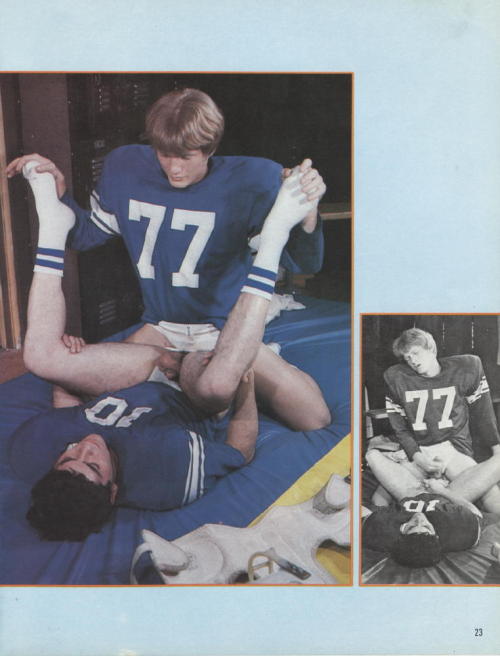 Vintage Nova stills - Backfield in Motion (George Conover, Art Davis flip-fuck in the locker room)(via Gay Porn Obsession: December 2014) 