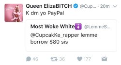 hustleinatrap:    A fan randomly asked Cupcakke for ๠ on Twitter and she did. She’s truly a kind, generous soul.   #BlackPride 