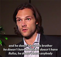 yaelstiel:   Jared Padalecki TCA 2014  (x)  This makes me sad already. I mean, I know Sam would do anything to bring Dean back, and we already know he is going to the extreme.. and thinking he will do it all alone, with no one, no one by his side, just