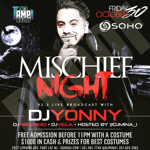 Tonight Come Party With Us @clubsoho With @djyonny @djvegamix @djfreshkiid Free Admission With Custome