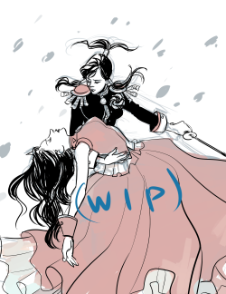 minuiko:  WIP of my Korrasami/Utena crossover (I’m going to clean it up and hopefully turn it into a print that can be sold at AX)  TWO THINGS I LOVE, TOGETHER! *0*