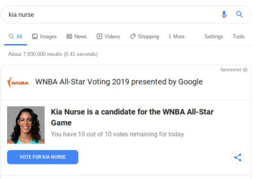 Y’all better be voting Kia Nurse for the WNBA All-Star Game. All you gotta do is Google her and clic