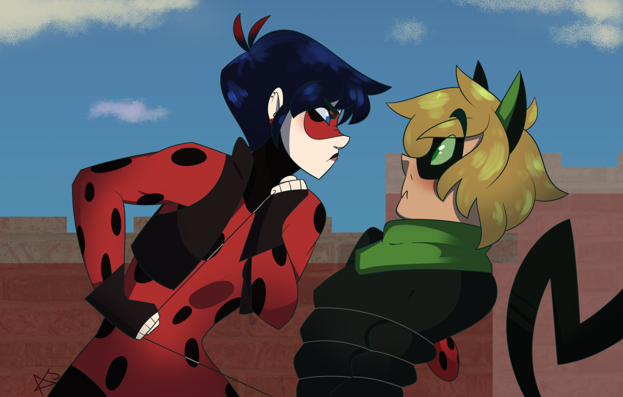 hairballdraws:  Here’s a Ladybug AU where Marinette is a tough girl who has trouble