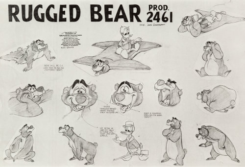classicanimationart:Model sheet.Rugged Bear (Disney, 1953) 