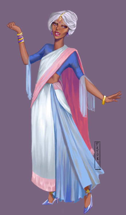 My interpretation of human!Allura, based on a beautiful traditional outfit my Malaysian/Tamil cowork