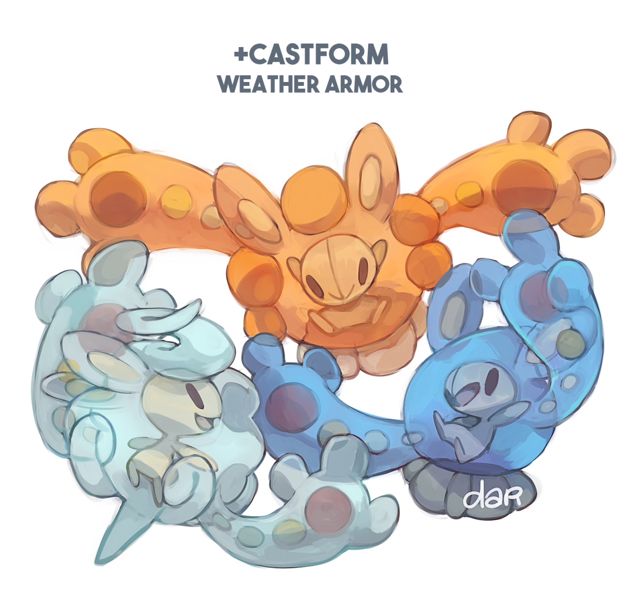 dar-draws:  Pokemon crossbreed variations featuring my favorite mon, REUNICLUS, with