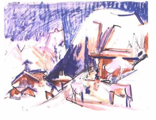 expressionism-art:Snow at the Staffelalp, Ernst Ludwig Kirchner