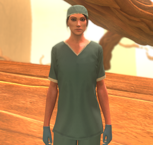 Surgeon’s v-neck scrub top, blue
